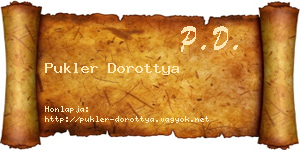 Pukler Dorottya névjegykártya
